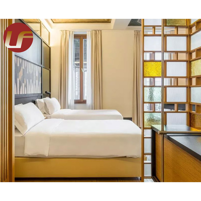 Juego de muebles de dormitorio de lujo personalizados Camas de hotel modernas de estilo estrella