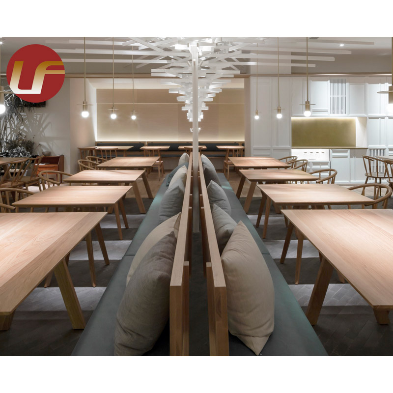 Nuevo diseño moderno de comida rápida de lujo moderno de madera antiguo restaurante sillas cabina asiento sofá para restaurante café