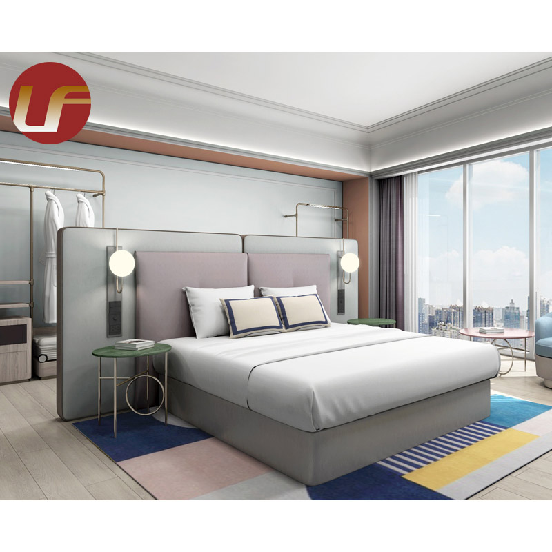 Fabricante de hotel de 5 estrellas de China, venta al por mayor, juego de muebles de dormitorio King Size de Hotel de lujo moderno de Dubai de 5 estrellas a la venta