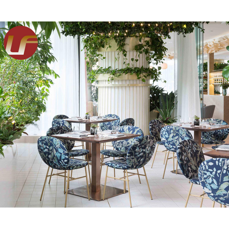 Juego de mesas y sillas de comedor de hierro para muebles de cafetería y restaurante de diseño moderno al por mayor