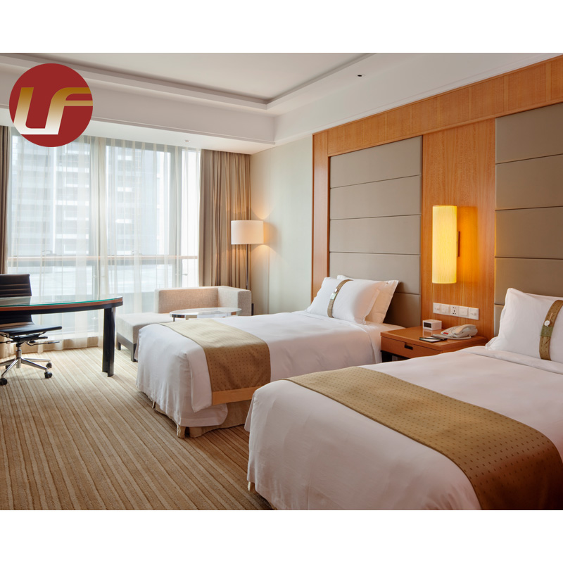 2 camas dobles baratas de alta calidad en muebles de dormitorio de hotel