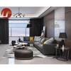 2022 Juego de sofás de muebles de sala de estar baratos, sofá de cuero moderno en forma de L seccionales con mesa auxiliar de función de Material personalizado