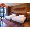 Super 8 juegos de dormitorio de hotel tamaño King personalizados de nogal oscuro, conjunto de muebles de habitación de cama de hotel