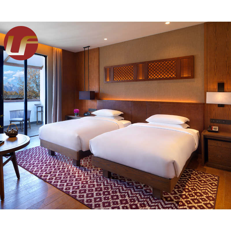 Muebles de dormitorio Casa de lujo de madera King Size Queen Leather Hotel Bed Room Sets