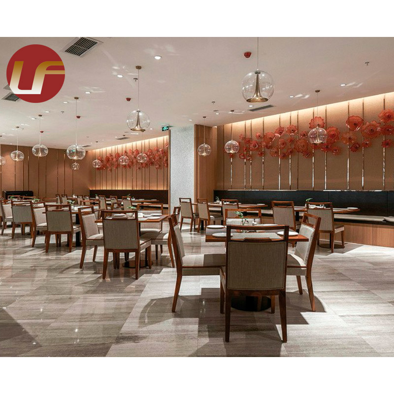 Restaurante de hotel de gama alta Asientos de comedor de madera Mesas de muebles interiores
