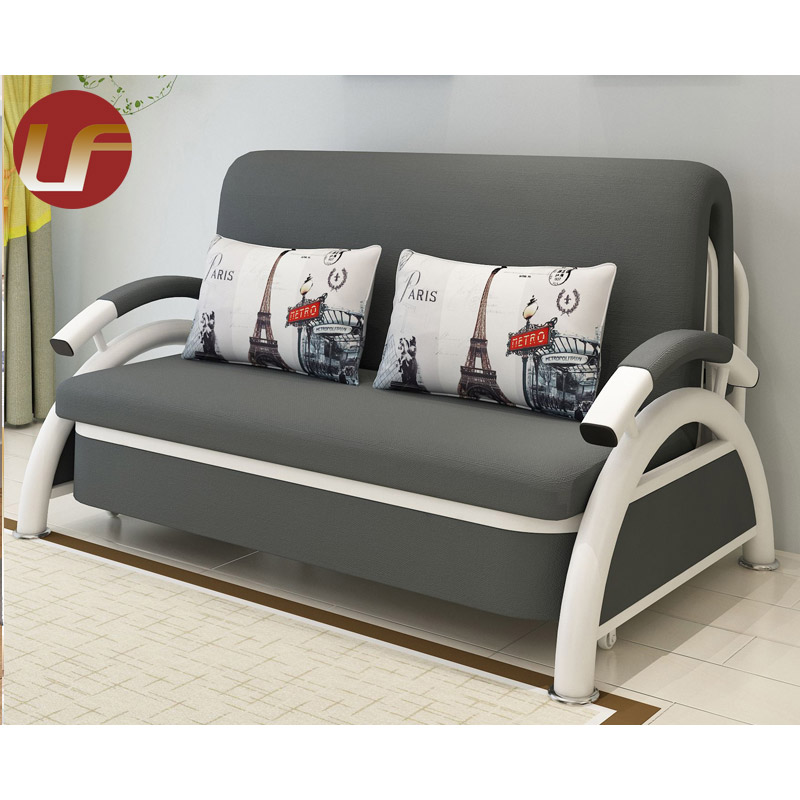 Sofá cama de Metal plegable multifuncional para sala de estar, sofá cama deslizante de doble uso, pequeño apartamento plegable doble